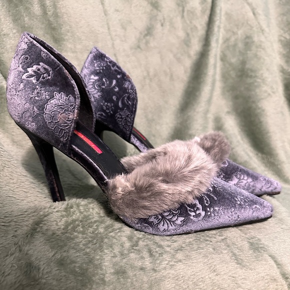 C Label Ariza Floral Suede Heels - Picture 2 of 8